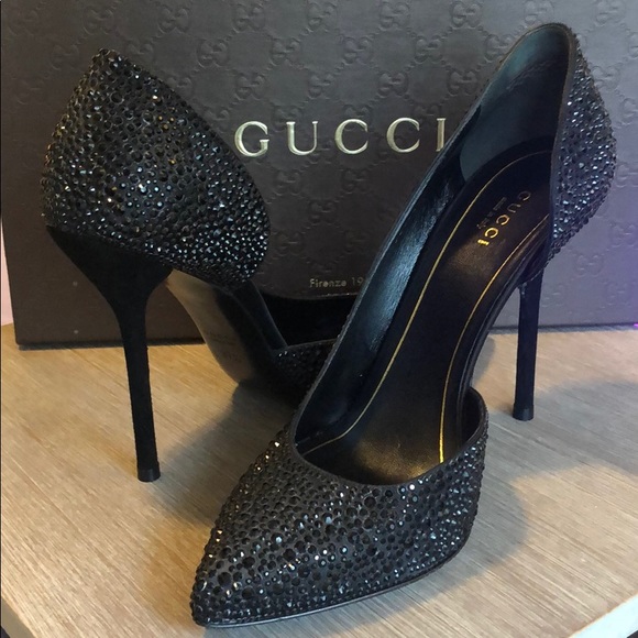 Gucci ‘Raso Seta’ crystal heels - Picture 1 of 7